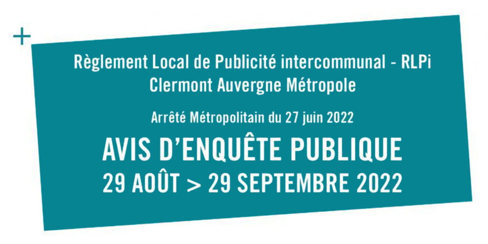Enquête publique – Règlement Local de Publicité intercommunal (RLPi)